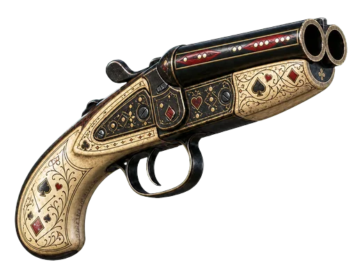 Devil's Dice — an ornate double-barrel shotgun