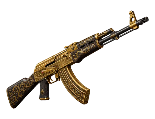 Golden Kalash — a gold-finished service rifle